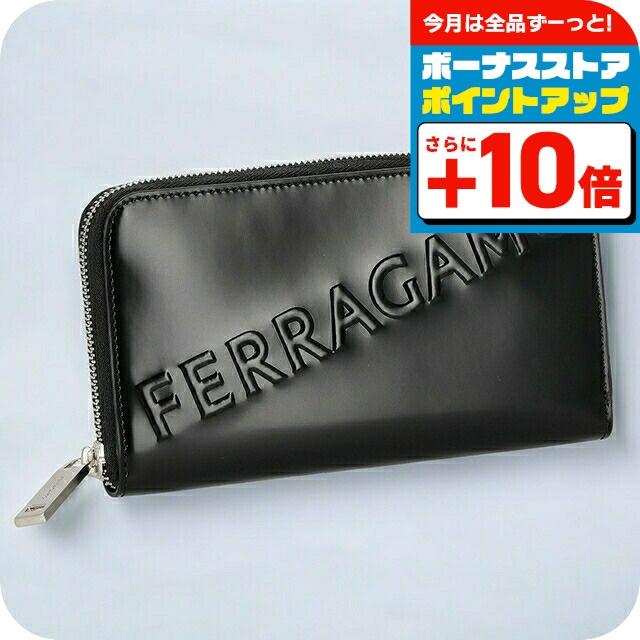 フェラガモ 長財布 メンズ ブランド Ferragamo 661212CALF NER 764 219 ブラック FERRAGAMO（フェラガモ） 長財布 メンズ ブランド Ferragamo