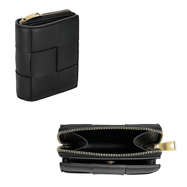 ボッテガヴェネタ 財布 二つ折り財布 コンパクトウォレット黒 メンズ レディース BOTTEGA VENETA（ボッテガ・ヴェネタ） 二つ折り財布 コンパクト