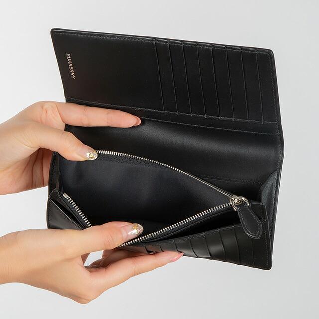 バーバリー 長財布 メンズ ブランド BURBERRY チェック 8069819 ベージュ/ブラックの画像