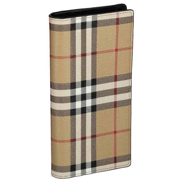 バーバリー 長財布 メンズ ブランド BURBERRY チェック 8069819 ベージュ/ブラックの画像