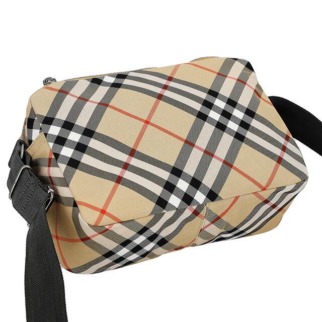 バーバリー　チェック柄 ショルダーバッグ ベージュ・黒 BURBERRY（バーバリー） ショルダーバッグ メンズ ブランド チェック