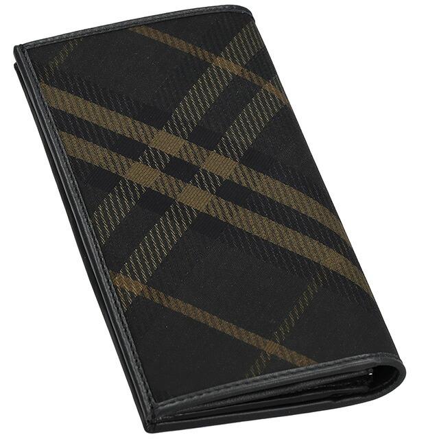 【美品】Burberry バーバリー 長財布 チェック レザー　ブラック　メンズ BURBERRY（バーバリー） 長財布 メンズ ブランド チェック 8098457