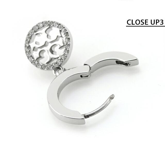 トリーバーチ ピアス レディース ブランド TORY BURCH MILLER PAVE HUGGIE HOOP EARRING フープ 両耳用 87041-042 Tory Silver アクセ_4
