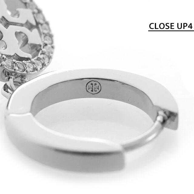 トリーバーチ ピアス レディース ブランド TORY BURCH MILLER PAVE HUGGIE HOOP EARRING フープ 両耳用 87041-042 Tory Silver アクセ_5