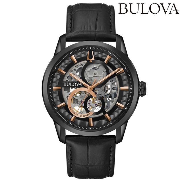 【新品】 BULOVA 腕時計 メンズ 98A283 クラシック 自動巻き ブラックxブラック アナログ表示 BULOVA（ブローバ） クラシック 自動巻き 腕時計 ブランド メンズ