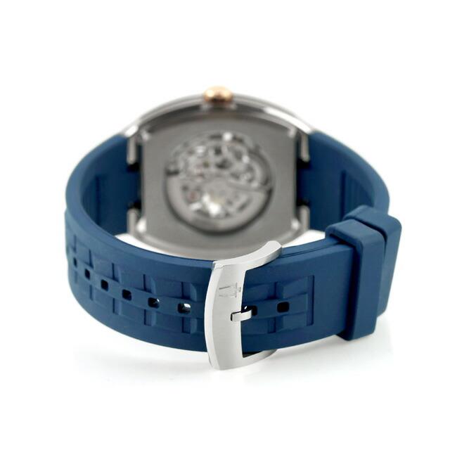 ブローバ クラシック マキナ 自動巻き 腕時計 ブランド メンズ オープンハート BULOVA 98A318 アナログ ネイビーの画像