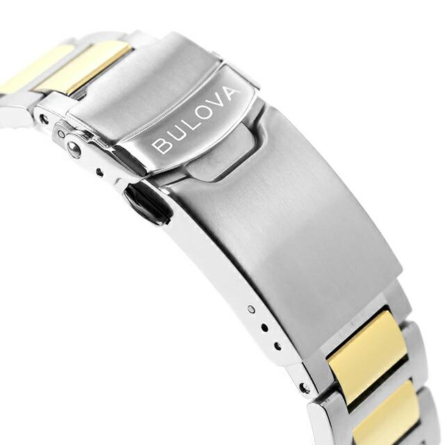 ブローバ マリンスター 自動巻き 腕時計 ブランド メンズ BULOVA 98B467 アナログ グリーン シルバー ゴールドの画像