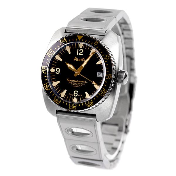 アルスタ 時計 ノートスカフ ジョーズウォッチ 50周年記念モデル スイス製 自動巻き 機械式 メンズ 腕時計 ブランド ANSA1970-50TH ALSTA ブラック｜nanaple-ya｜02