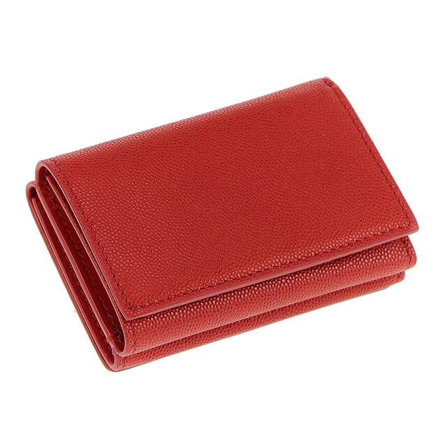 BURBERRY　レッド レザー 三つ折り財布 BURBERRY バーバリー 三つ折り財布 レディース レザー ミニ