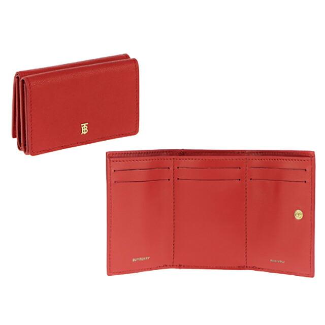 ※てて※BURBERRY レッドレザー 三つ折り財布 BURBERRY バーバリー 三つ折り財布 レディース ブランド 8018960