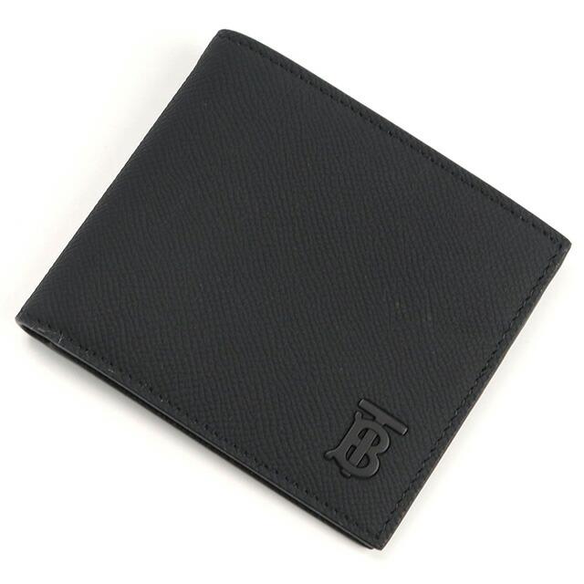 美品✨　バーバリー　長財布　正規品　二つ折り　レザー　ブラック　イタリア　型押し BURBERRY（バーバリー） 二折財布 メンズ ブランド イタリア 8069731