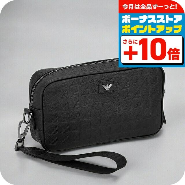 エンポリオ・アルマーニ ポーチ メンズ ブランド EMPORIO ARMANI レザー EM001738-AF14774 ブラック EMPORIO ARMANI エンポリオ・アルマーニ ポーチ メンズ ブランド
