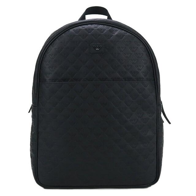 エンポリオ・アルマーニ リュック メンズ ブランド EMPORIO ARMANI レザー ブルガリア Y4O449 BLACK ブラック バッグの画像