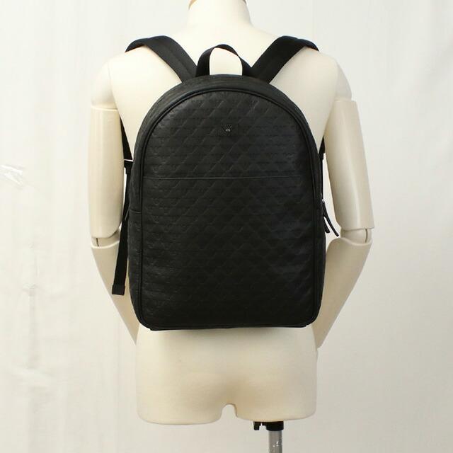 エンポリオ・アルマーニ リュック メンズ ブランド EMPORIO ARMANI レザー ブルガリア Y4O449 BLACK ブラック バッグの画像