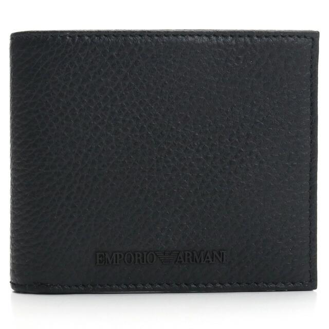 【新品】エンポリオアルマーニ 財布 二つ折り シボ革 ビジネス　高級レザー EMPORIO ARMANI エンポリオ・アルマーニ 二つ折り財布 メンズ ブランド