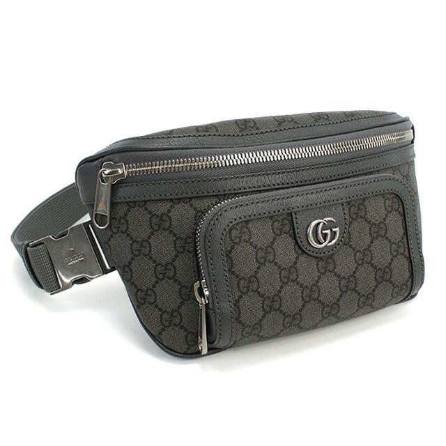 新品　GUCCI インターロッキングG付き　メンズ　ボディバッグ　グレーブラック GUCCI（グッチ） ボディバッグ メンズ ブランド イタリア 733868