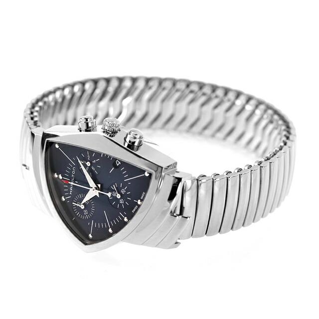 ハミルトン ベンチュラ クロノ 32,3mm クオーツ 腕時計 ブランド メンズ クロノグラフ HAMILTON H24432141 ブルー スイス製｜nanaple-ya｜04