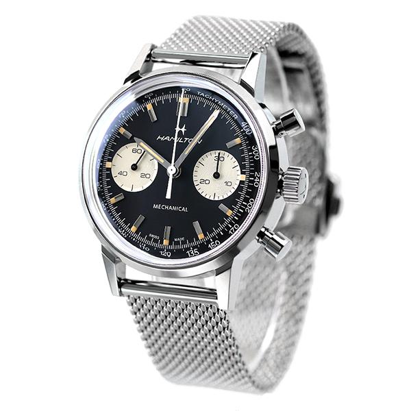 毎日さらに+10倍 ハミルトン 時計 イントラマティック クロノグラフ H 40mm スイス製 手巻き 腕時計 メンズ H38429130 HAMILTON ブラック｜nanaple-ya｜02