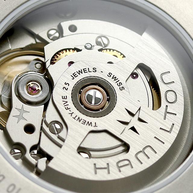 ハミルトン カーキ フィールド チタニウム オート 42mm 自動巻き 機械式 腕時計 ブランド メンズ チタン 革ベルト H70545560 アナログ グリーンの画像