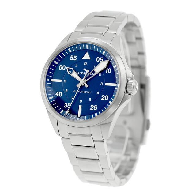 ハミルトン カーキ カーキ アビエーション カーキ パイロット 39mm 自動巻き 腕時計 ブランド メンズ HAMILTON KHAKI H76305140 アナログ ブルー スイス製の画像