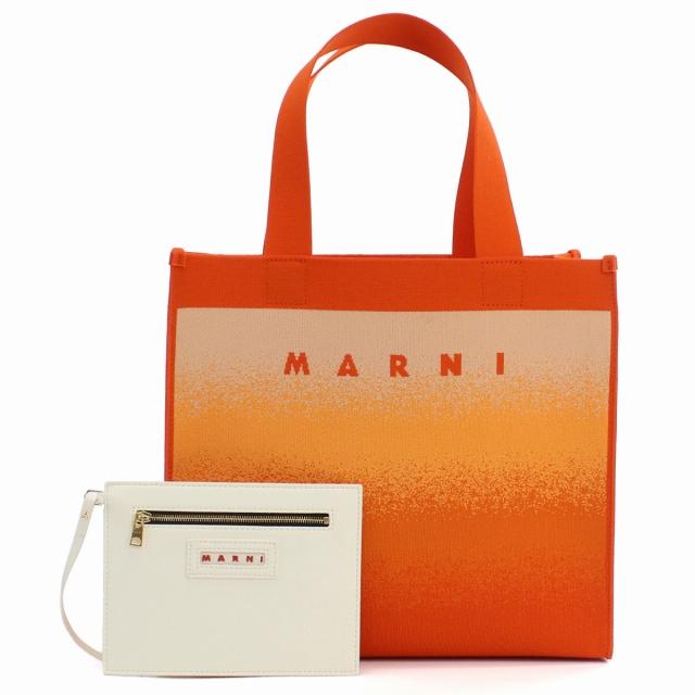 MARNI オレンジ スモールトート MARNI（マルニ） ブランド トートバッグ レディース ポリエステル
