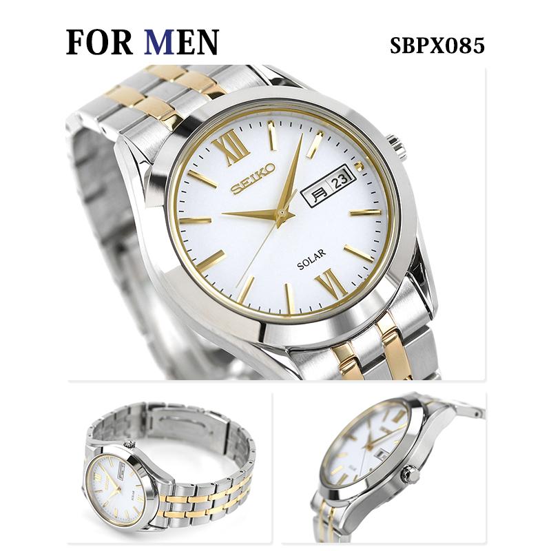 ペアウォッチ セイコー 時計 ソーラー メンズ レディース 腕時計 夫婦 カップル 名入れ 刻印 SEIKO SBPX085 STPX033の画像