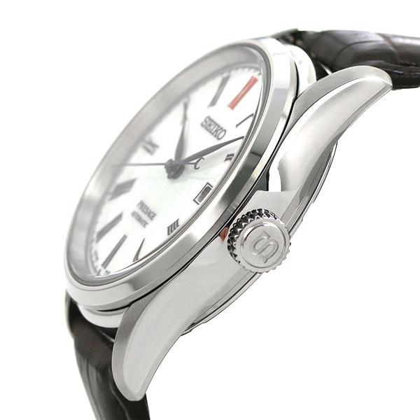 5/23はさらに+18倍 セイコー プレザージュ 有田焼 日本製 自動巻き 機械式 メンズ 腕時計 ブランド SARX061 SEIKO ホワイト ダークブラウン 匠｜nanaple-ya｜03