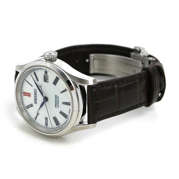 5/23はさらに+18倍 セイコー プレザージュ 有田焼 日本製 自動巻き 機械式 メンズ 腕時計 ブランド SARX061 SEIKO ホワイト ダークブラウン 匠｜nanaple-ya｜04