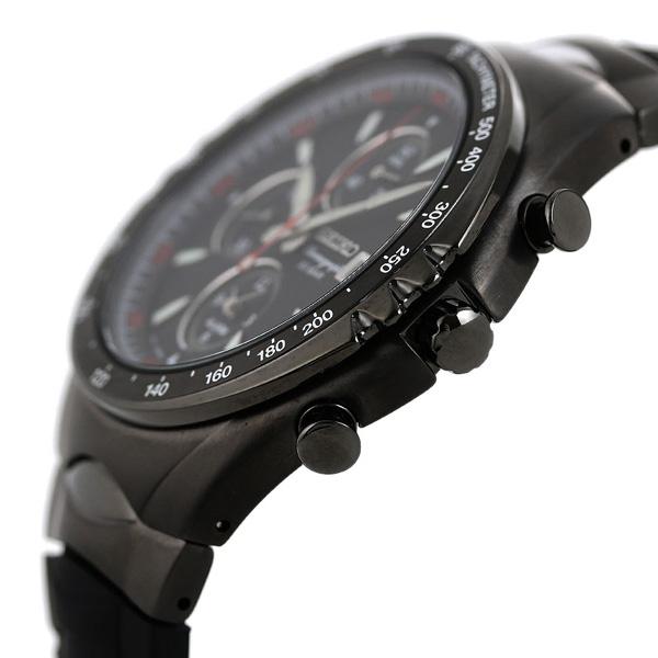 毎日さらに+10倍 セイコー ジウジアーロ マッキナスポルティーバ 限定モデル メンズ 腕時計 ブランド SNAF87PC SEIKO オールブラック レッド 黒 時計｜nanaple-ya｜03