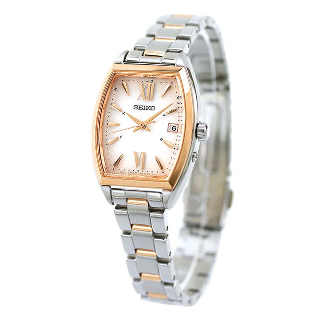 稼働✨SEIKO　腕時計　レディース　オーバル コンビカラー ブレスウォッチ SEIKO SELECTION セイコーセレクション 腕時計 ブランド ソーラー電波