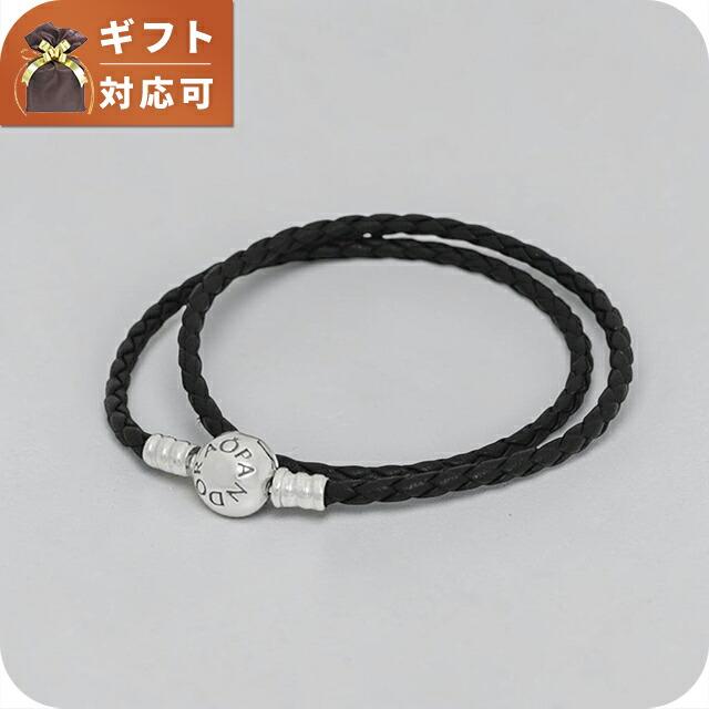 PANDORA（パンドラ） PANDORA Moments Double Black Leather Bracelet
