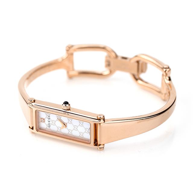 【稼動品】グッチ　時計　レディース　バングルウォッチ　1pダイヤ　GG柄 GUCCI グッチ 腕時計 バングル 1Pダイヤ フローラ フラワー 花柄