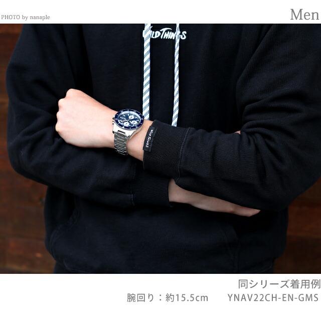 アウトレット 廃盤 特価 イエマ ネイビーグラフ クロノ 自動巻き