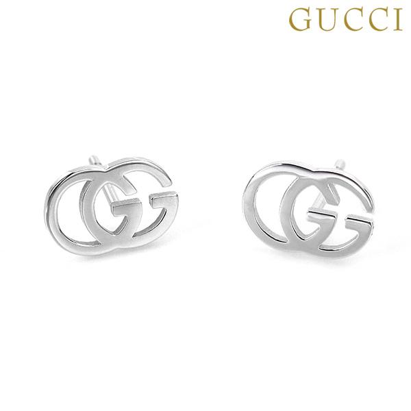 GG グッチ ブランド ピアス レディース GGマーク K18WG 18金 094074