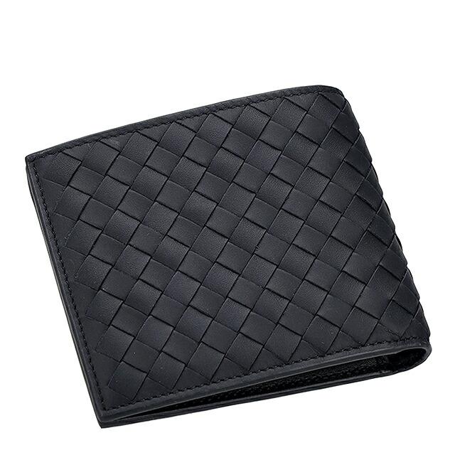 ボッテガ・ヴェネタ 二つ折り財布 二折財布 メンズ ブランド BOTTEGA VENETA 113993-V47W1 4246 ネイビーの画像