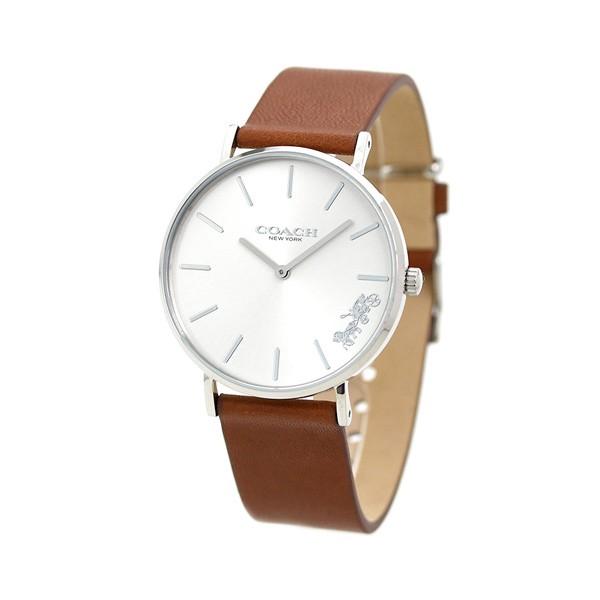 COACH（コーチ） 時計 レディース 36mm シルバー ブラウン 革ベルト