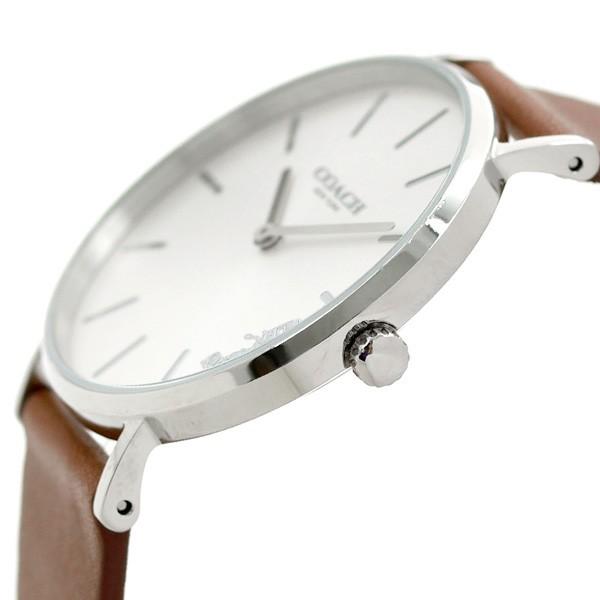 COACH（コーチ） 時計 レディース 36mm シルバー ブラウン 革ベルト