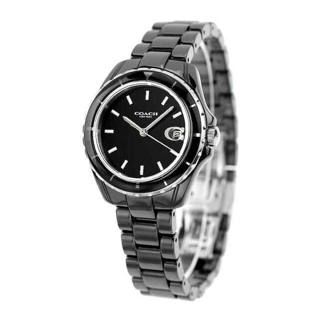 未使用 コーチ COACH ☆ レザー クオーツ 腕時計 アナログ ブラック COACH コーチ プレストン クオーツ 腕時計 ブランド レディース