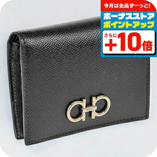 フェラガモ 二つ折り財布 22D780PEBBLE NER 726 512 FERRAGAMO（フェラガモ） 二つ折り財布 レディース ブランド Ferragamo