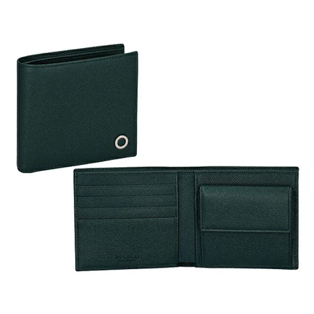 【新品未使用】BVLGARI 二つ折り財布 黒×グリーン系 BVLGARI（ブルガリ） 二つ折り財布 メンズ ブランド BVLGARI 282101