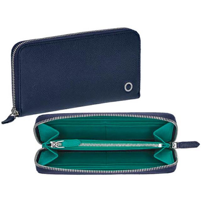 ブルガリ 長財布 メンズ ブランド BVLGARI レザー 288254 BL ME ネイビー/グリーンの画像
