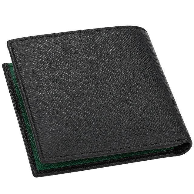 ブルガリ 二つ折り財布 メンズ ブランド BVLGARI 289111 CHADI チャコール/グリーンの画像
