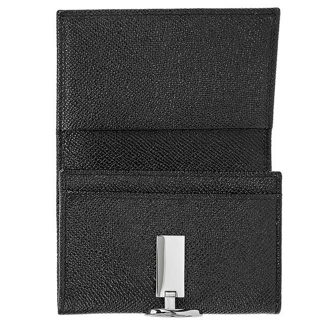 BVLGARI 名刺入れ ブラック/グレー BVLGARI（ブルガリ） 名刺入れ メンズ ブランド レザー 30420GRAIN BLK