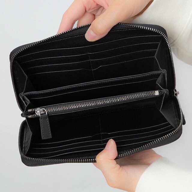 BVLGARI ブラック 長財布 BVLGARI（ブルガリ） 2つ折り長財布 型押しレザー ブラック 283810