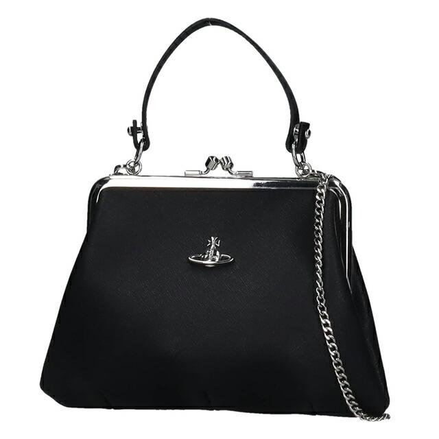 ヴィヴィアン ウエストウッド ハンドバッグ レディース ブランド Vivienne Westwood がま口 2WAY 4B010007W BLACK ビビアンの画像