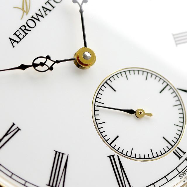 アエロウォッチ 手巻き 懐中時計 AEROWATCH 50827-JA01 ホワイト 白 スイス製の画像