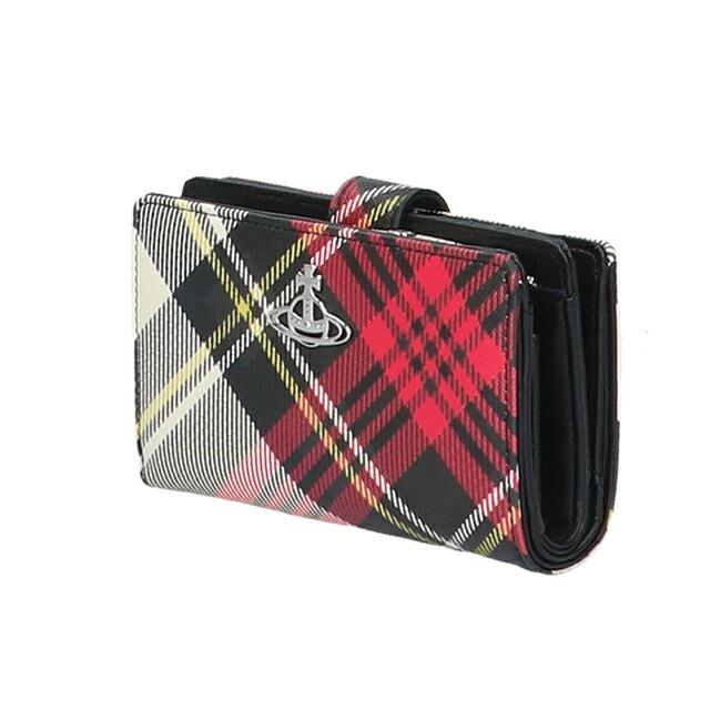 Vivienne Westwood 二つ折り財布 オーブ タータンチェック 赤 Vivienne Westwood（ヴィヴィアンウエストウッド） 二つ折り財布