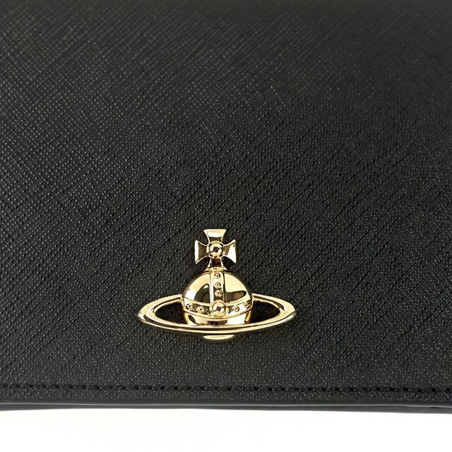 ヴィヴィアン ウエストウッド 二つ折り財布 レディース Vivienne Westwood SAFFIANO PLAIN レザーウォレット ロゴ 51150030W S000B N402の画像