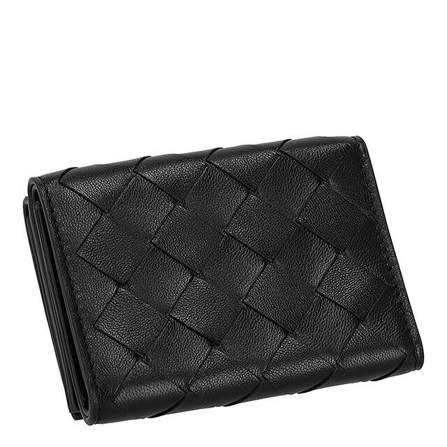 ボッテガ・ヴェネタ 三つ折り財布 レディース ブランド BOTTEGA VENETA 609285-V3UH1 8803 ブラックの画像