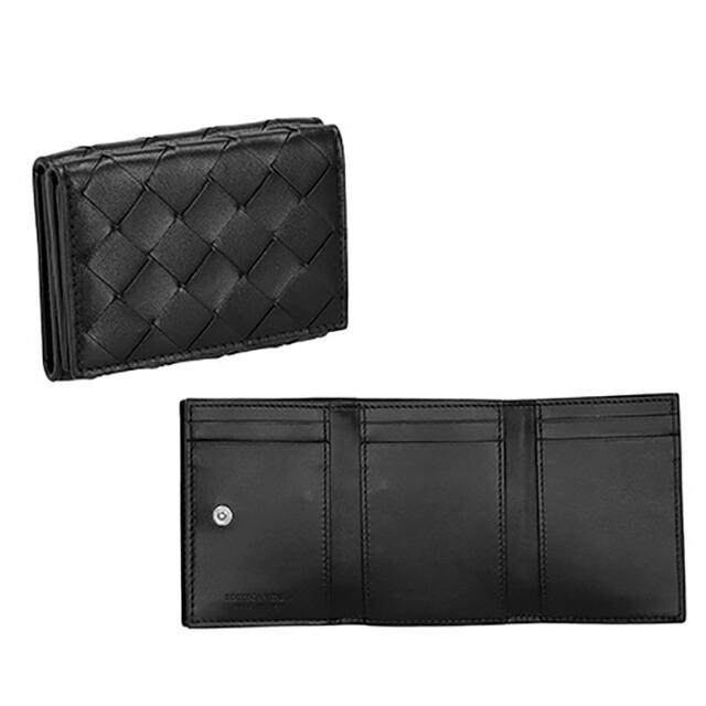 ボッテガ・ヴェネタ 三つ折り財布 レディース ブランド BOTTEGA VENETA 609285-V3UH1 8803 ブラックの画像